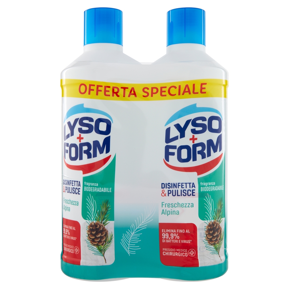 Lysoform Disinfetta & Pulisce Freschezza Alpina 2 x 1100 ml